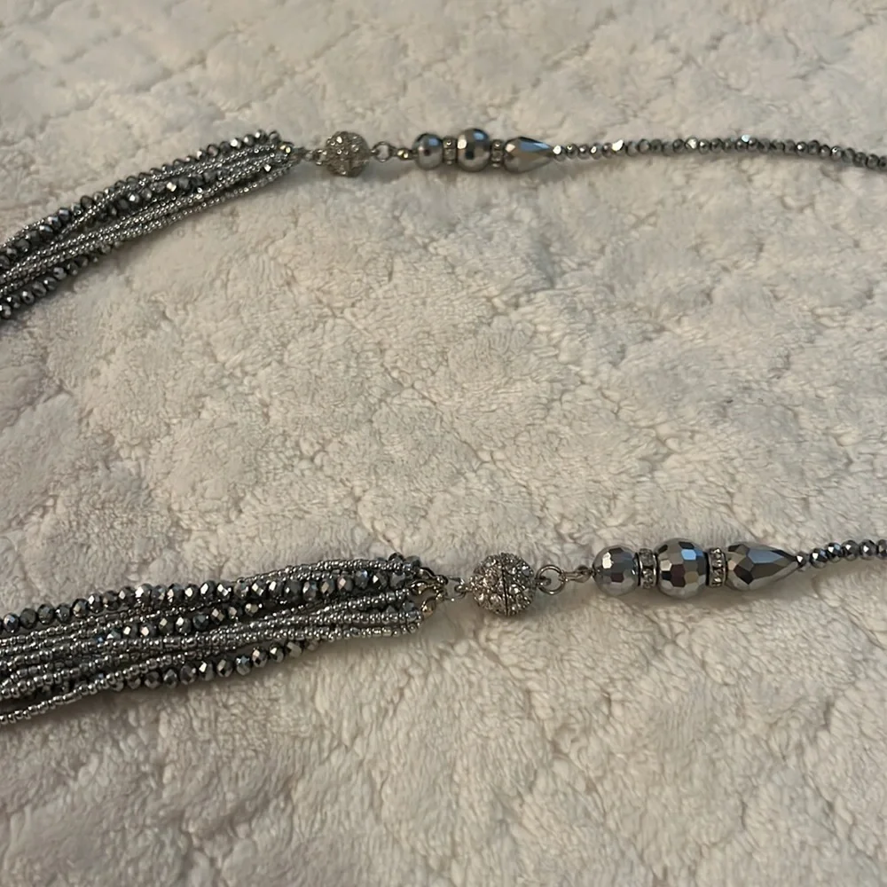 Silver statement necklace - Picture 4 of 5